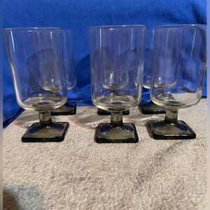 Elegant Clear Glass Goblets 5 inches